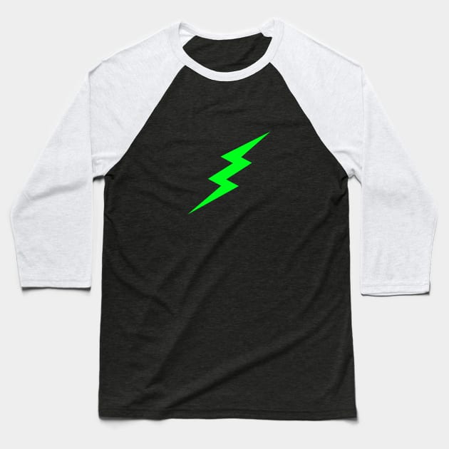 Green Lightning Bolt Baseball T-Shirt by Trendy Tshirts